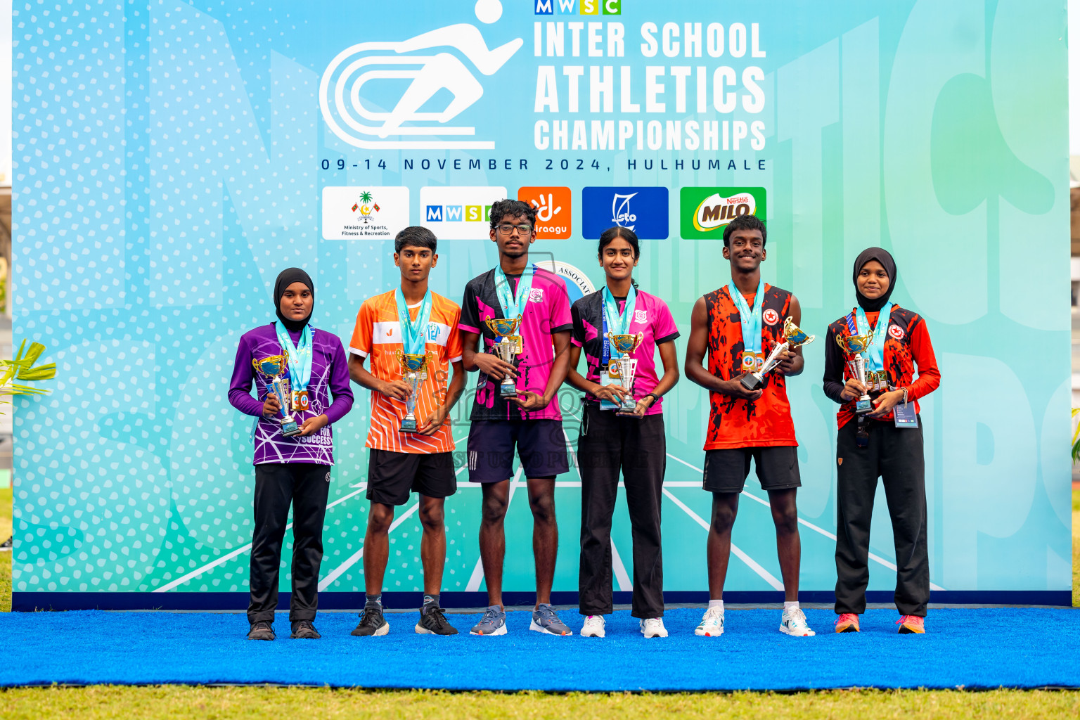 Day 6 of MWSC Interschool Athletics Championships 2024 held in Hulhumale Running Track, Hulhumale, Maldives on Thursday, 14th November 2024. Photos by: Nausham Waheed / Images.mv