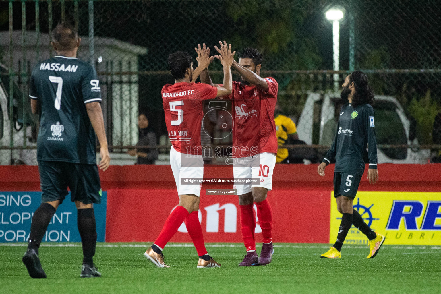 takandhoo vs HA. Muraidhoo in Day 3 of Golden Futsal Challenge 2023 on 07 February 2023 in Hulhumale, Male, Maldives