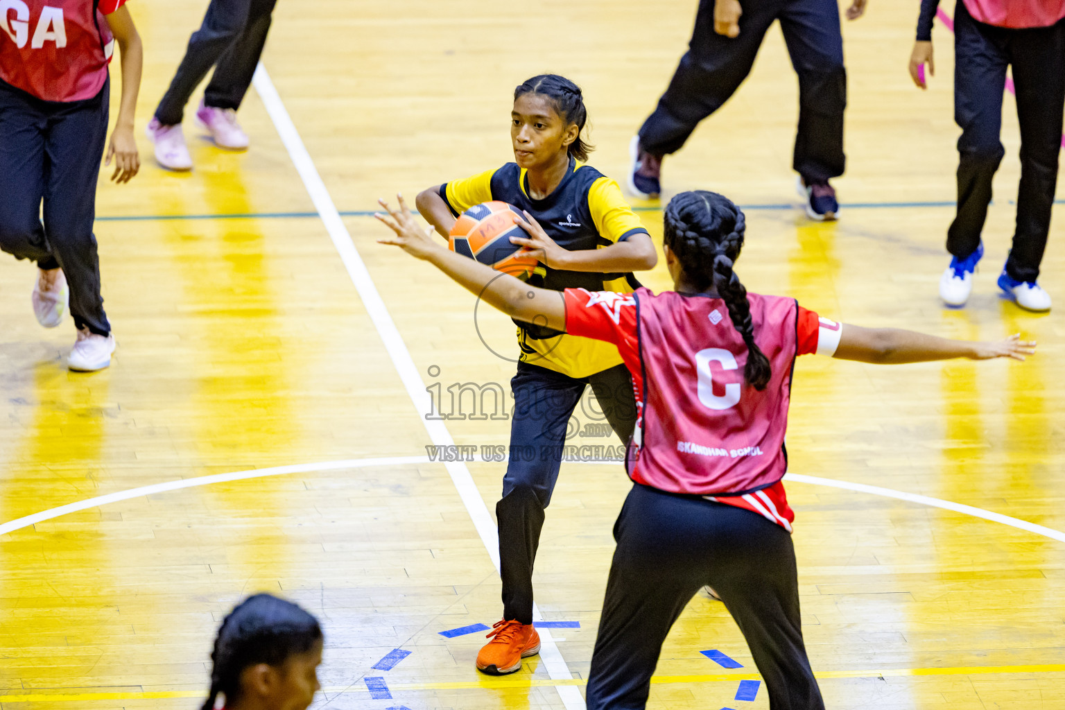 Day 4 of 25th Inter-School Netball Tournament was held in Social Center at Male', Maldives on Monday, 12th August 2024. Photos: Nausham Waheed / images.mvbv c