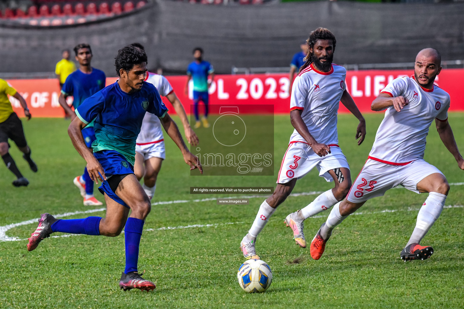 Super United Sports vs Buru Sports Club in Dhivehi Premier League Qualification 22 on 24th Aug 2022, held in National Football Stadium, Male', Maldives Photos: Nausham Waheed / Images.mv