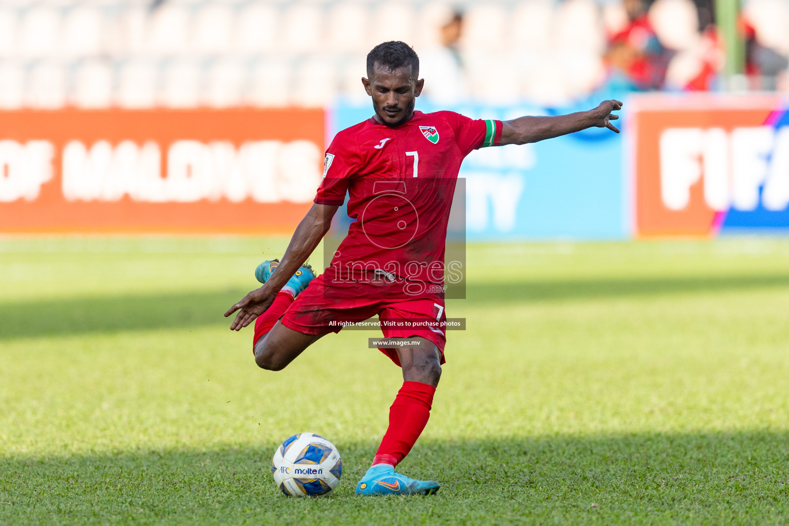 FIFA World Cup 2026 Qualifiers Round 1 home match vs Bangladesh held in the National Stadium, Male, Maldives, on Thursday 12th October 2023. Photos: Nausham Waheed / Images.mv