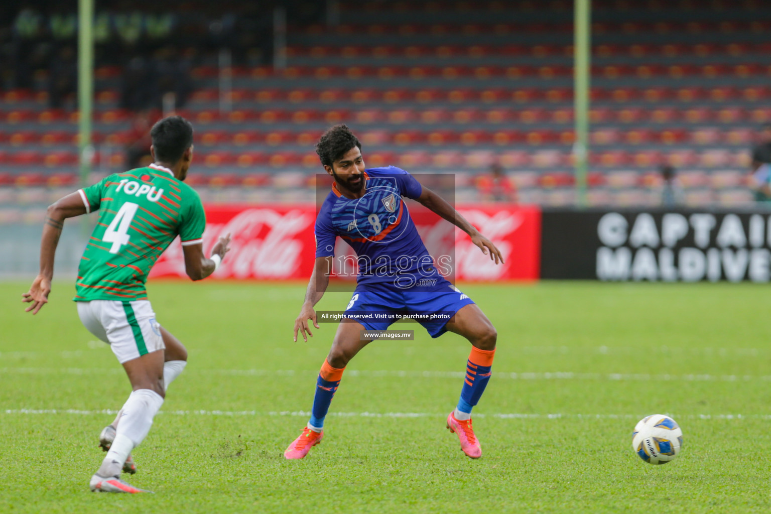 Bangladesh vs India in SAFF Championship 2021 held on 4th October 2021 in Galolhu National Stadium, Male', Maldives