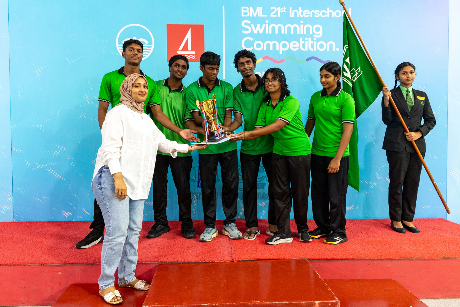 Closing Ceremony of BML 21st Interschool Swimming Competition 2025 .was held in Hulhumale' Swimming Pool, Hulhumale', Maldives on Saturday, 18th October 2025. 
Photos: Hassan Simah / images.mv