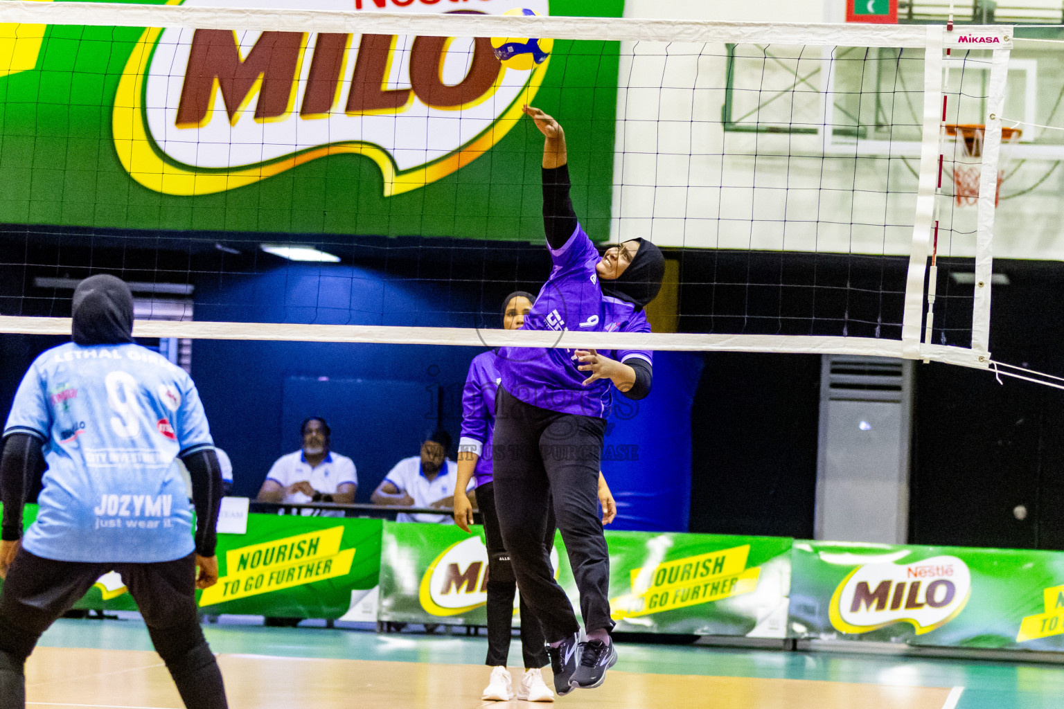 Day 2 of Women's Division of Milo VAM Cup 2024 held in Male', Maldives on Wednesday, 9th July 2024 at Social Center Indoor Hall Photos By: Nausham Waheed / images.mv