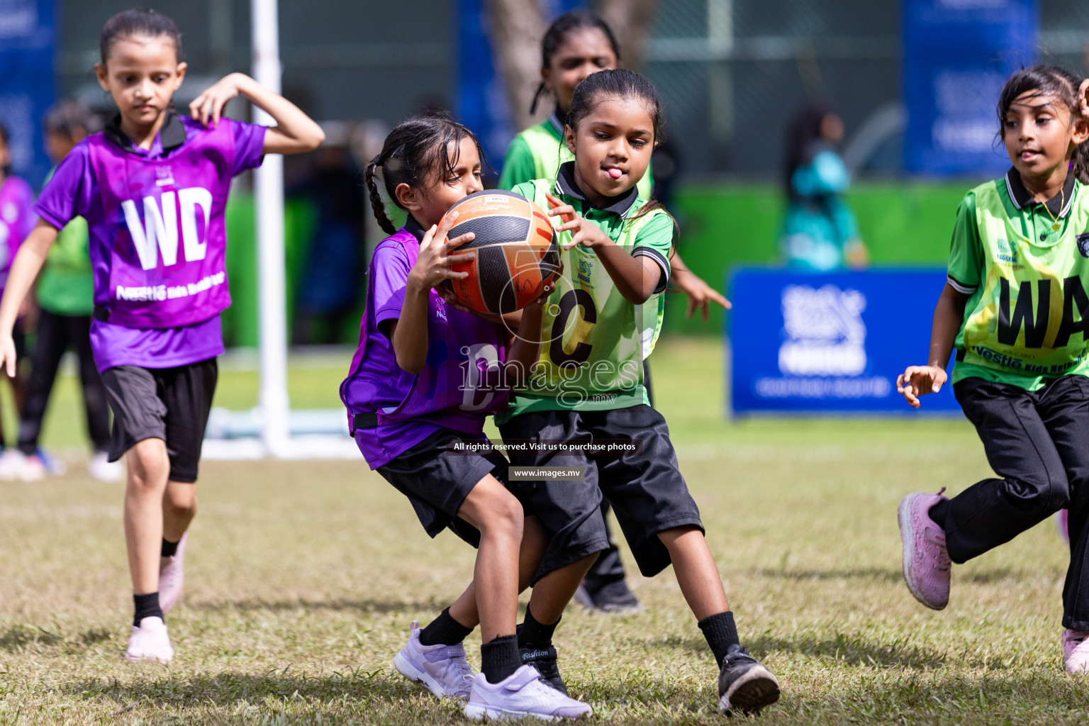 Day 2 of Nestle' Kids Netball Fiesta 2023 held in Henveyru Stadium, Male', Maldives on Thursday, 1st December 2023. Photos by Nausham Waheed / Images.mv