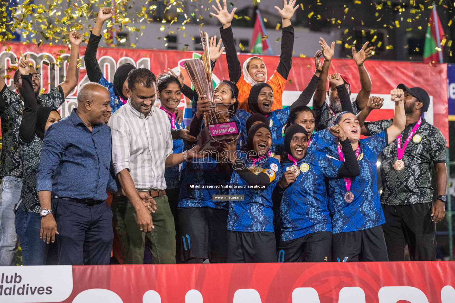 Ports Limited vs WAMCO - in the Finals 18/30 Women's Futsal Fiesta 2021 held in Hulhumale, Maldives on 18 December 2021. Photos by Nausham Waheed & Shuu Abdul Sattar