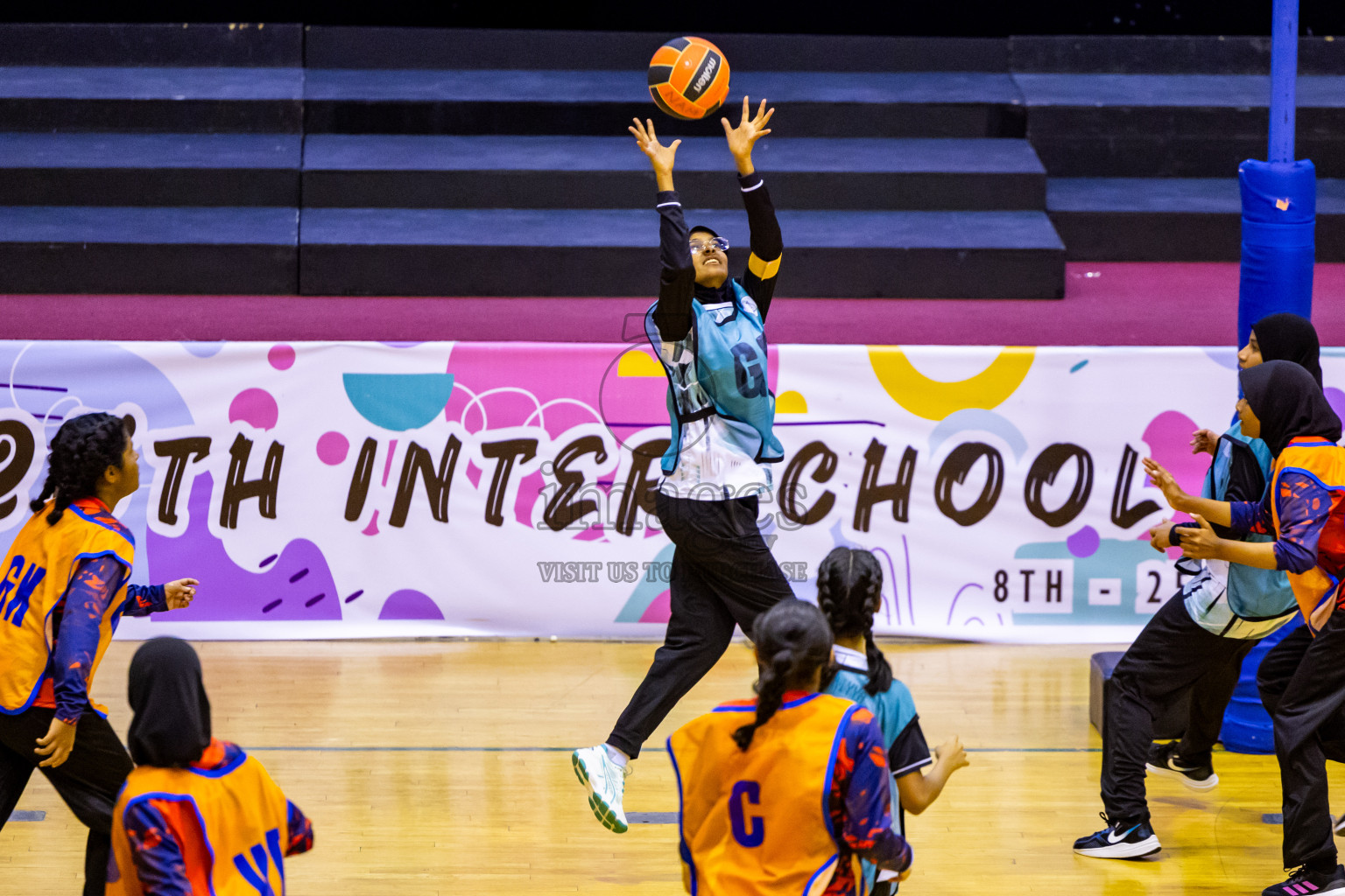 Day 9 of 25th Inter-School Netball Tournament was held in Social Center at Male', Maldives on Monday, 19th August 2024. Photos: Nausham Waheed / images.mv