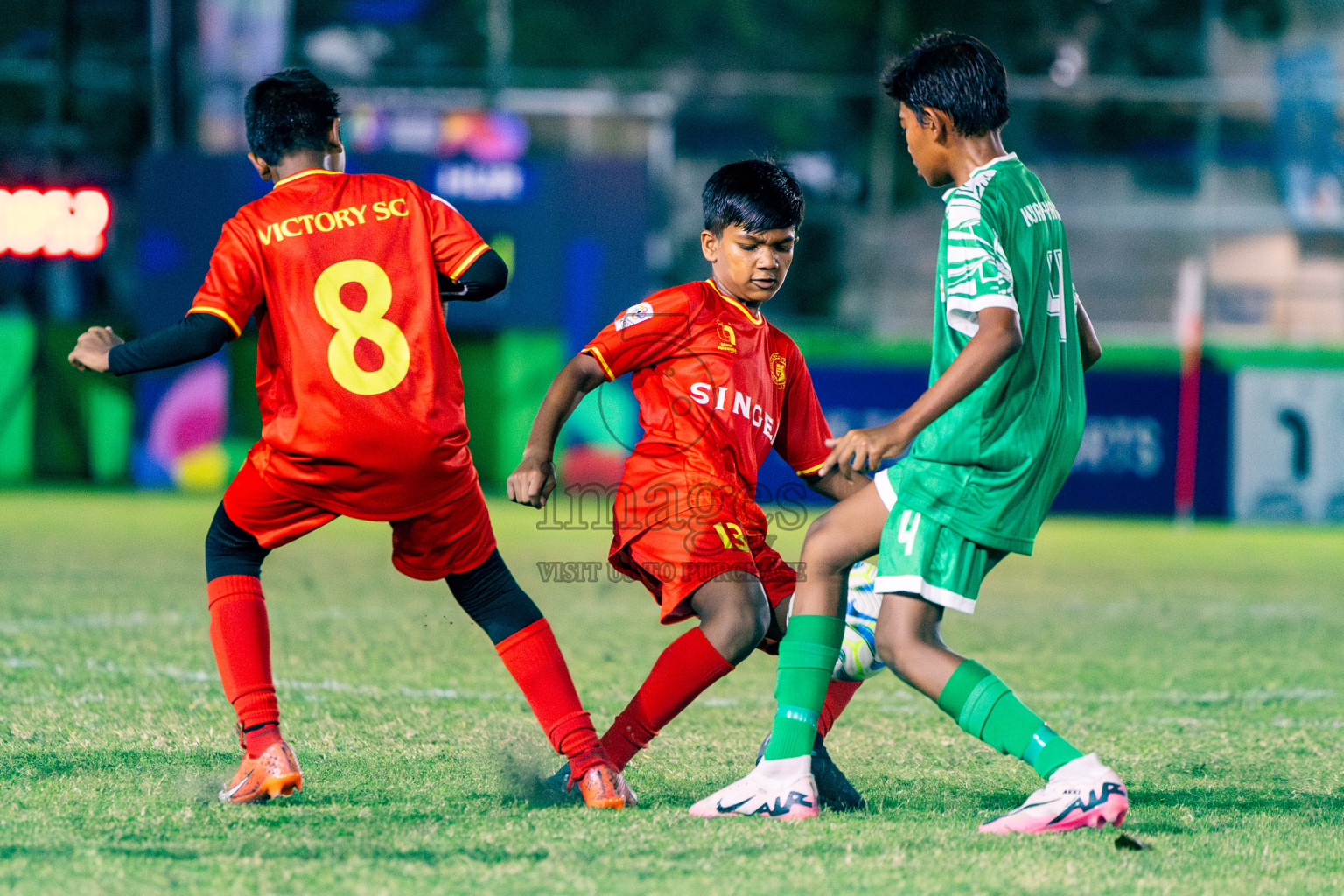 Victory Sports Club vs Hurriyya Sports Club (U12) in Day 9 of Dhivehi Youth League 2024 held at Henveiru Stadium on Saturday, 14th December 2024. Photos: Nausham Waheed / Images.mv