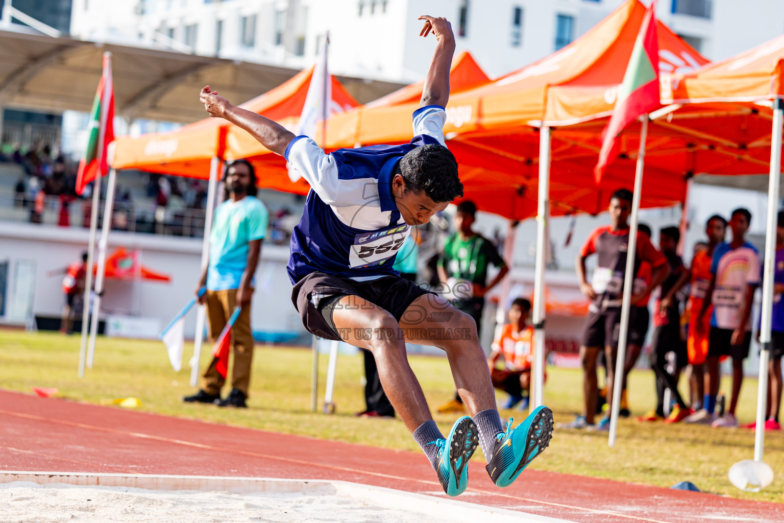 Day 3 of MWSC Interschool Athletics Championships 2024 held in Hulhumale Running Track, Hulhumale, Maldives on Monday, 11th November 2024. Photos by: Nausham Waheed / Images.mv