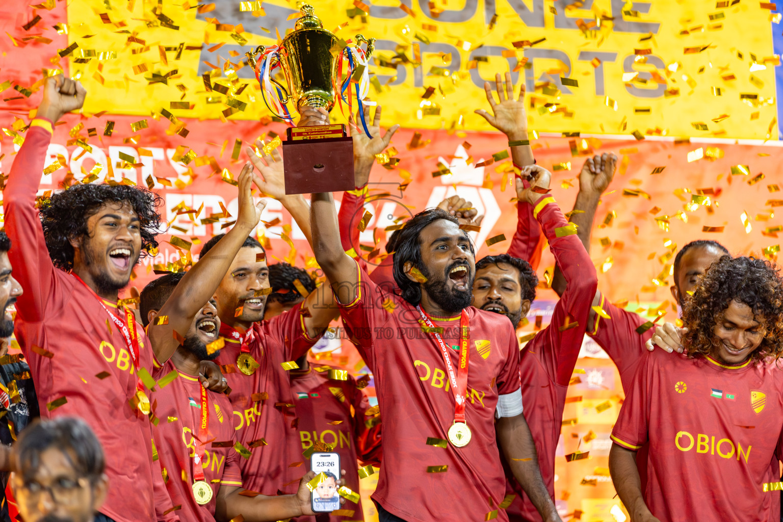 Kudahuvadhoo VS F. Bilehdhoo in Zone 5 Group Stage Final on Day 38 of Golden Futsal Challenge 2024 which was held on Friday, 23rd February 2024, in Hulhumale', Maldives 
Photos: Hassan Simah/ images.mv