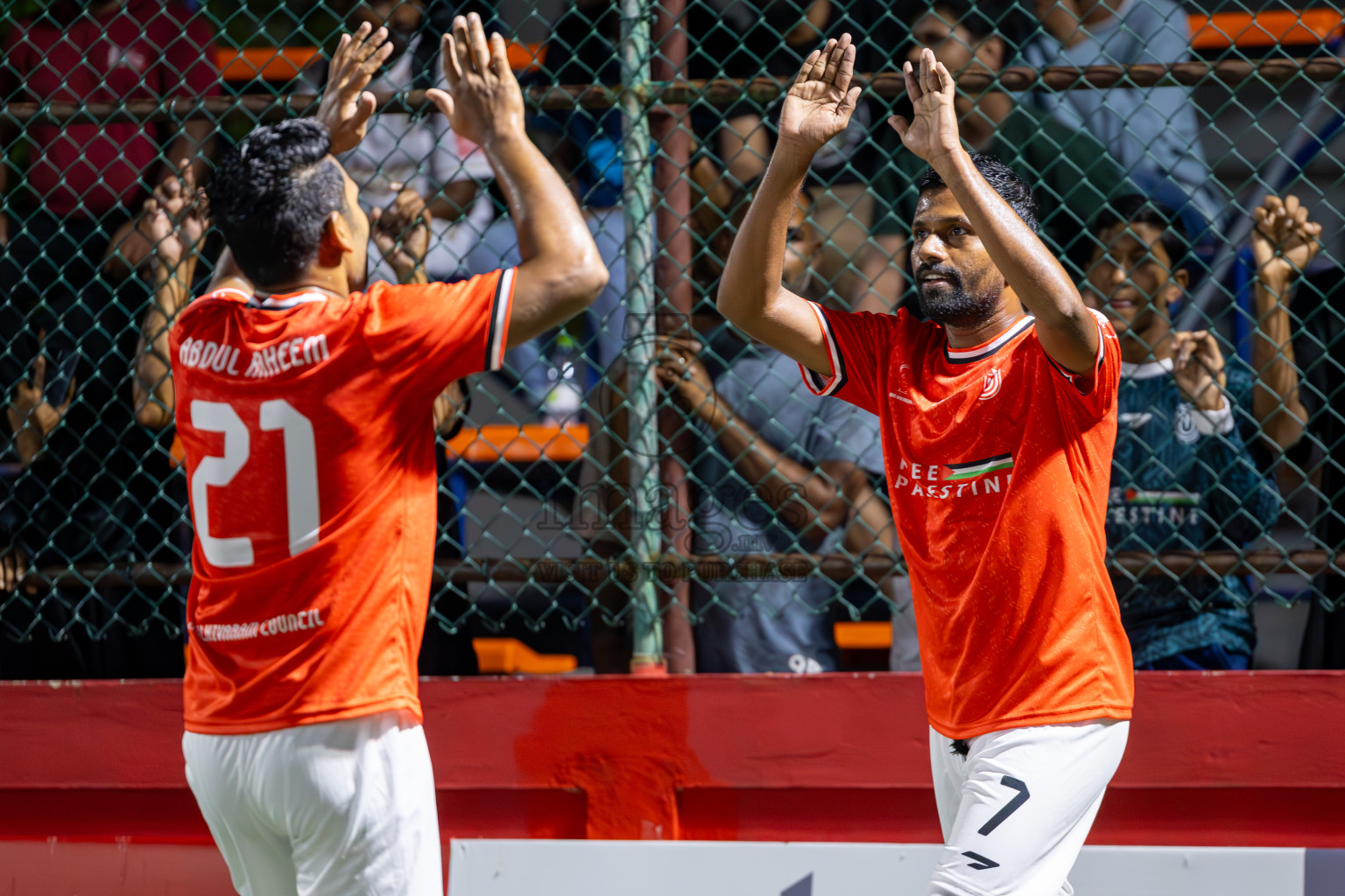HDh Nolhivaran vs HDh Nellaidhoo in Day 5 of Golden Futsal Challenge 2025 on Thursday, 9th January 2025, in Hulhumale', Maldives
Photos: Ismail Thoriq / images.mv