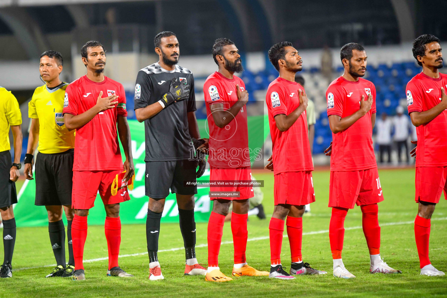 Maldives vs Bhutan in SAFF Championship 2023 held in Sree Kanteerava Stadium, Bengaluru, India, on Wednesday, 22nd June 2023. Photos: Nausham Waheed / images.mv