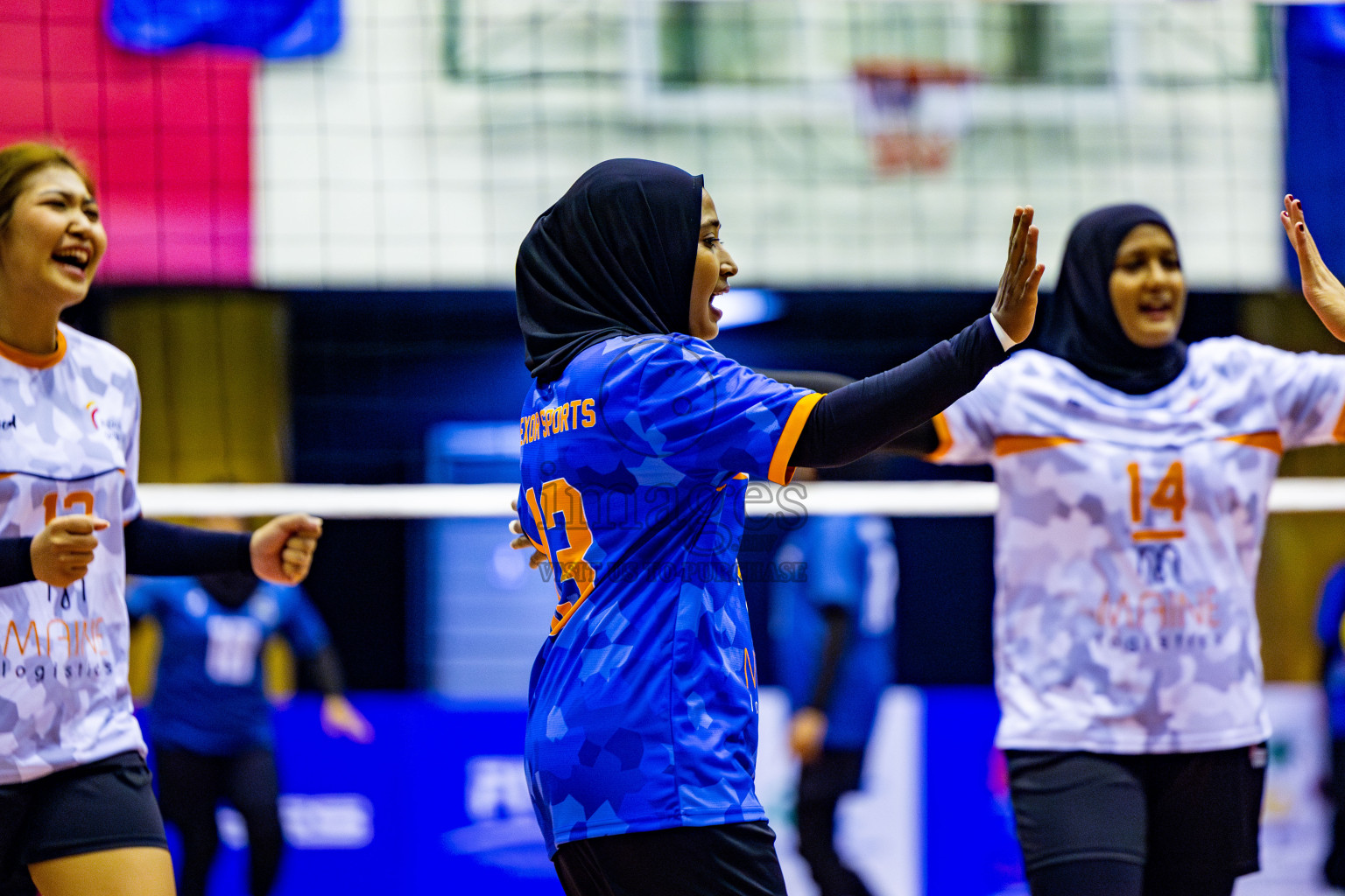 Asdhiqa Sports Club vs Flexor Sports Club in Day 5 of Women's Division of VAM Cup 2025 held in Male', Maldives on Sunday, 13th April 2025 at Social Center Indoor Hall Photos By: Nausham Waheed / images.mv