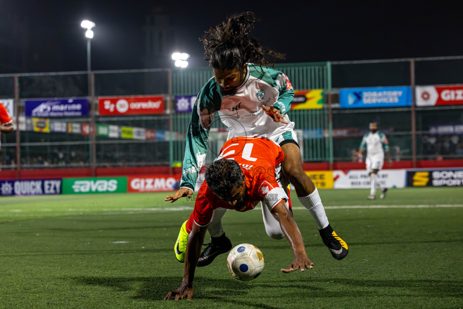 HDh Nolhivaran vs HDh Kumundhoo in Day 13 of Golden Futsal Challenge 2025 was held on Friday, 17th January 2025, in Hulhumale', Maldives 
Photos: Hassan Simah / images.mv