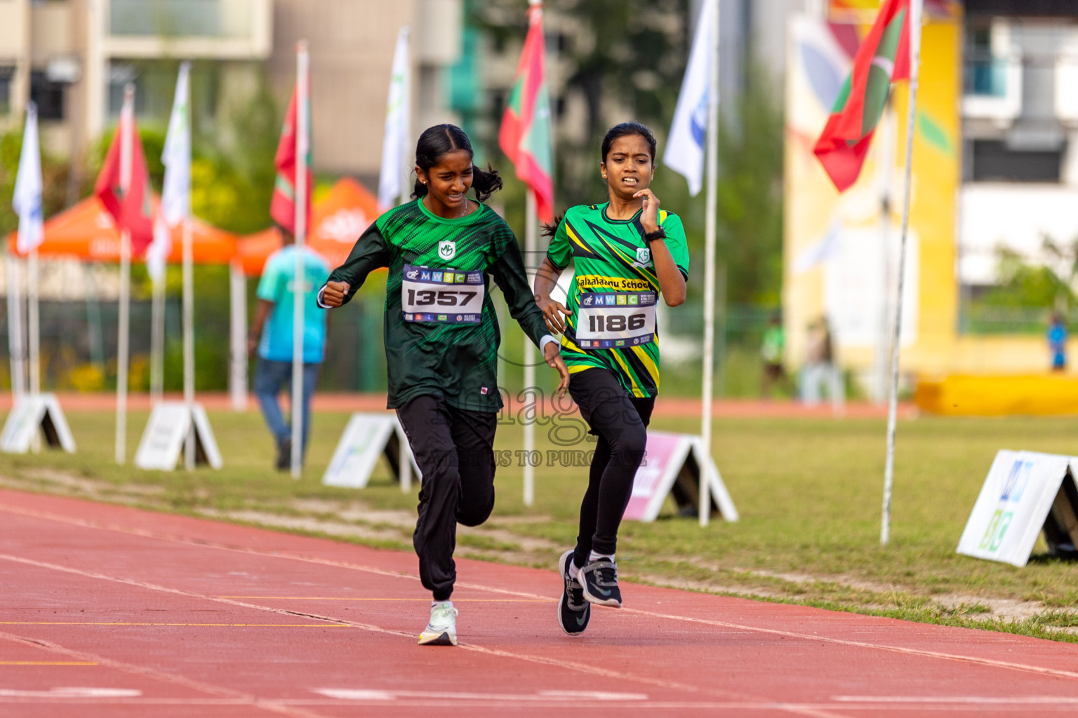 Day 2 of MWSC Interschool Athletics Championships 2024 held in Hulhumale Running Track, Hulhumale, Maldives on Sunday, 10th November 2024. Photos by: Ayaan / Images.mv