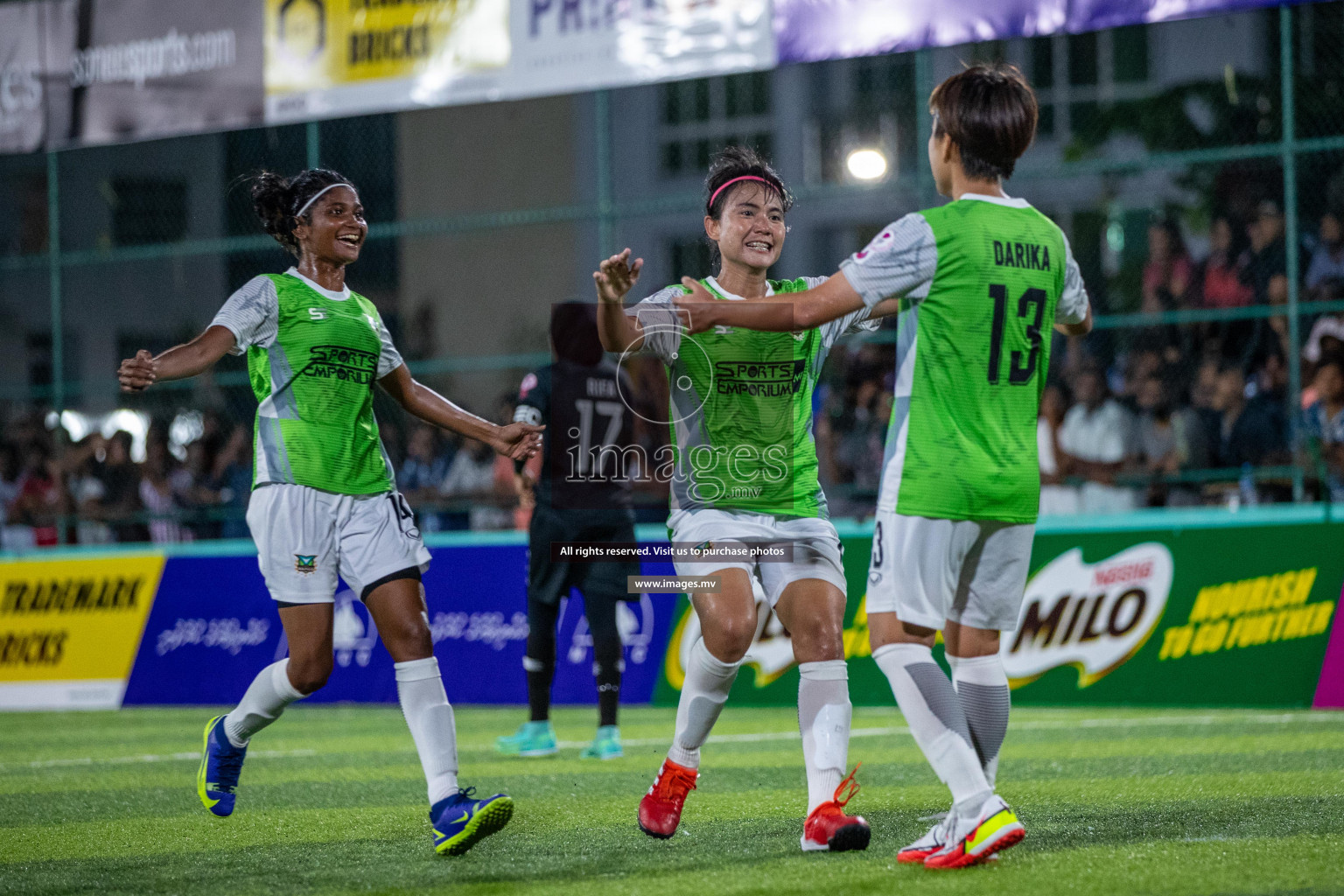 Club WAMCO vs DSC in the Semi Finals of 18/30 Women's Futsal Fiesta 2021 held in Hulhumale, Maldives on 14th December 2021. Photos: Ismail Thoriq / images.mv