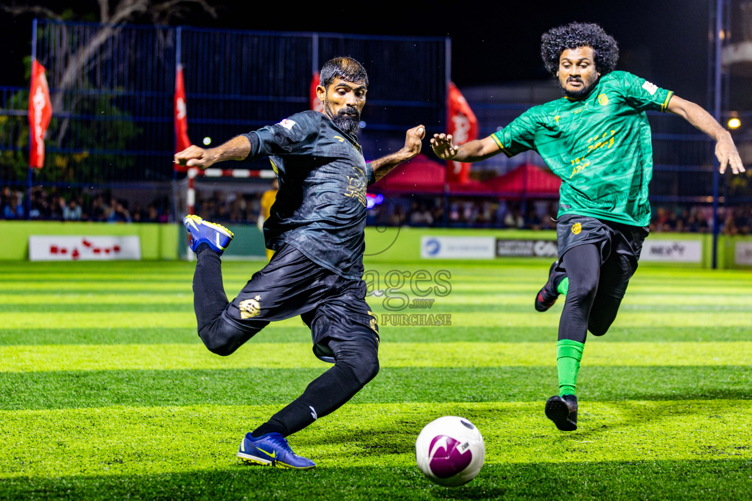 Muring FC vs Afro SC in Semi Final of Eydhafushi Futsal Cup 2024 was held on Monday , 15th April 2024, in B Eydhafushi, Maldives Photos: Nausham Waheed / images.mv