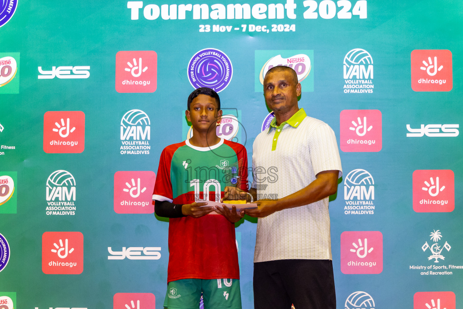 Finals of Interschool Volleyball Tournament 2024 was held in Social Center at Male', Maldives on Friday, 6th December 2024. Photos: Nausham Waheed / images.mv