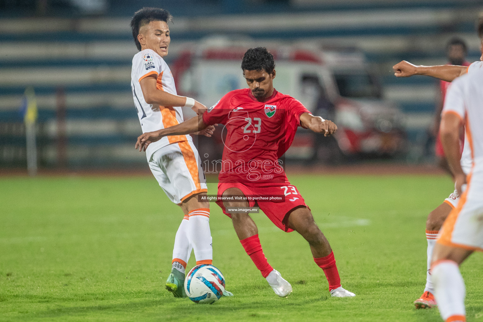 Maldives vs Bhutan in SAFF Championship 2023 held in Sree Kanteerava Stadium, Bengaluru, India, on Wednesday, 22nd June 2023. Photos: Nausham Waheed / images.mv