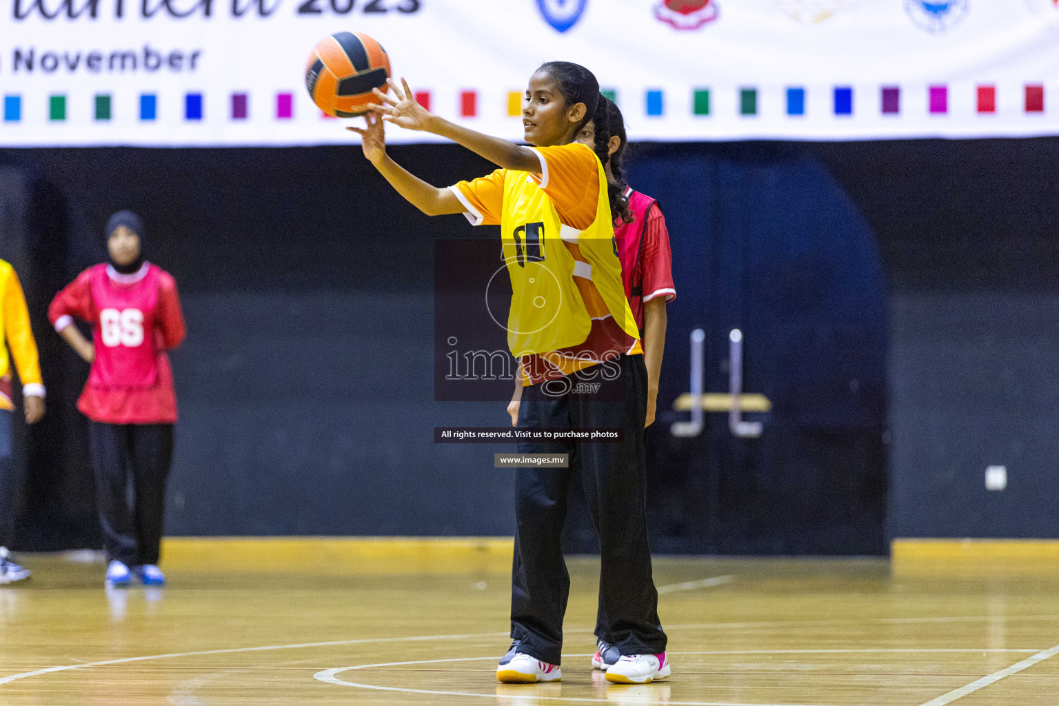 Day6 of 24th Interschool Netball Tournament 2023 was held in Social Center, Male', Maldives on 1st November 2023. Photos: Nausham Waheed / images.mv