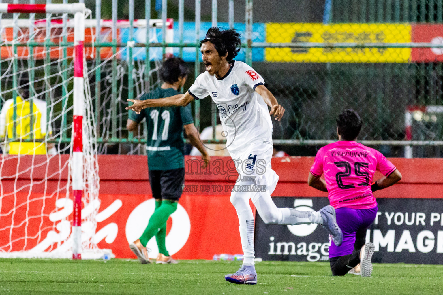 M Maduvvari VS M Veyvah in Day 25 of Golden Futsal Challenge 2024 was held on Thursday , 8th February 2024 in Hulhumale', Maldives Photos: Nausham Waheed / images.mv