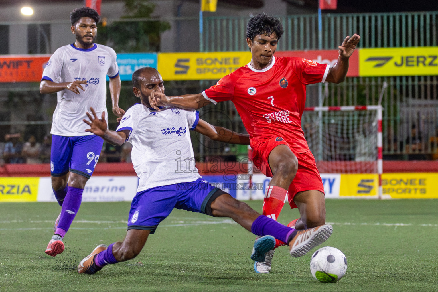 F Bilehdhoo vs F Dharanboodhoo in Day 3 of Golden Futsal Challenge 2024 was held on Thursday, 18th January 2024, in Hulhumale', Maldives Photos: Mohamed Mahfooz Moosa / images.mv