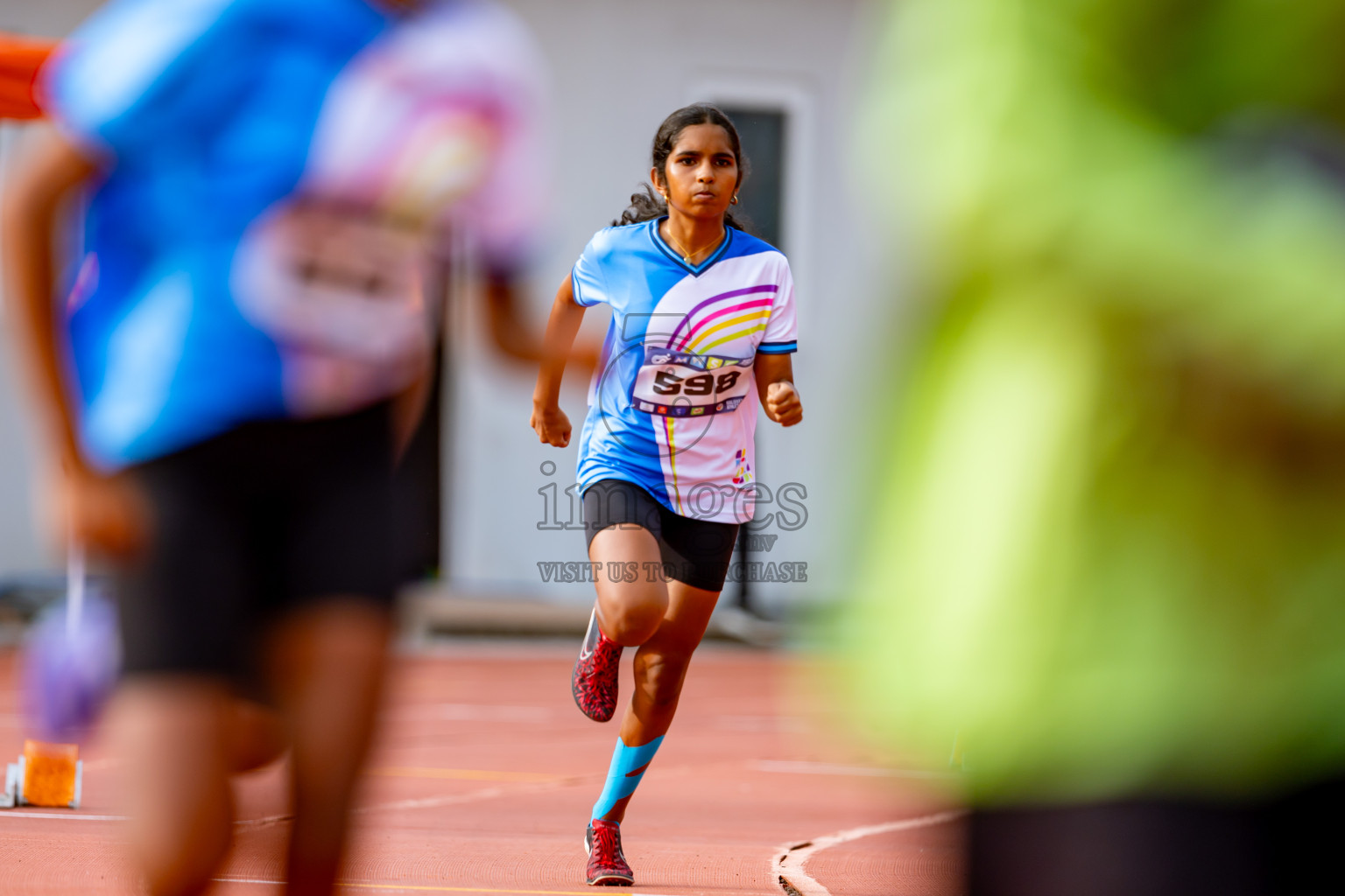 Day 6 of MWSC Interschool Athletics Championships 2024 held in Hulhumale Running Track, Hulhumale, Maldives on Thursday, 14th November 2024. Photos by: Nausham Waheed / Images.mv