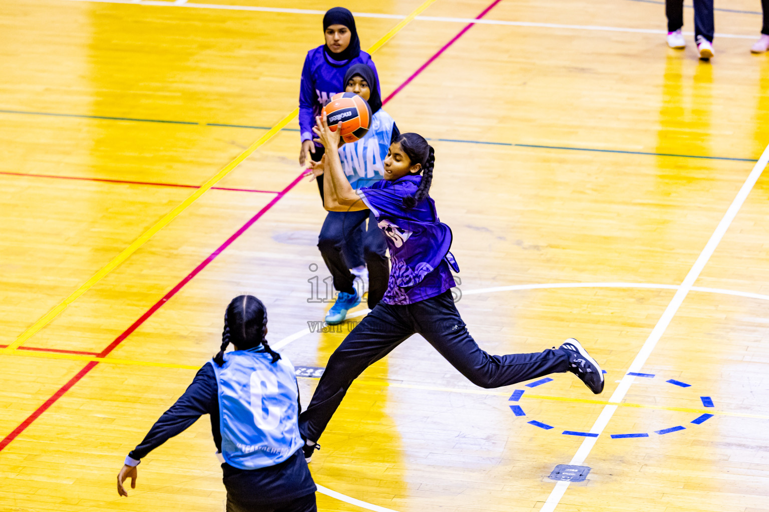 Day 3 of 25th Inter-School Netball Tournament was held in Social Center at Male', Maldives on Sunday, 11th August 2024. Photos: Nausham Waheed / images.mv