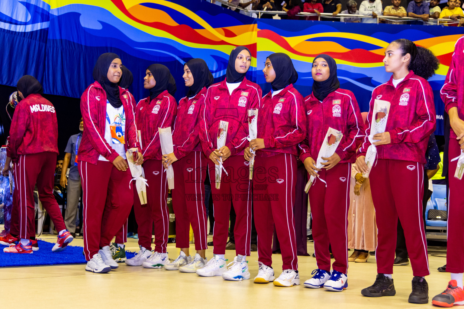 Kyrgyzstan vs Sri Lanka in Final of CAVA U20 Woman's Volleyball Championship 2024 was held in Social Center, Male', Maldives on 23rd July 2024. Photos: Nausham Waheed / images.mv