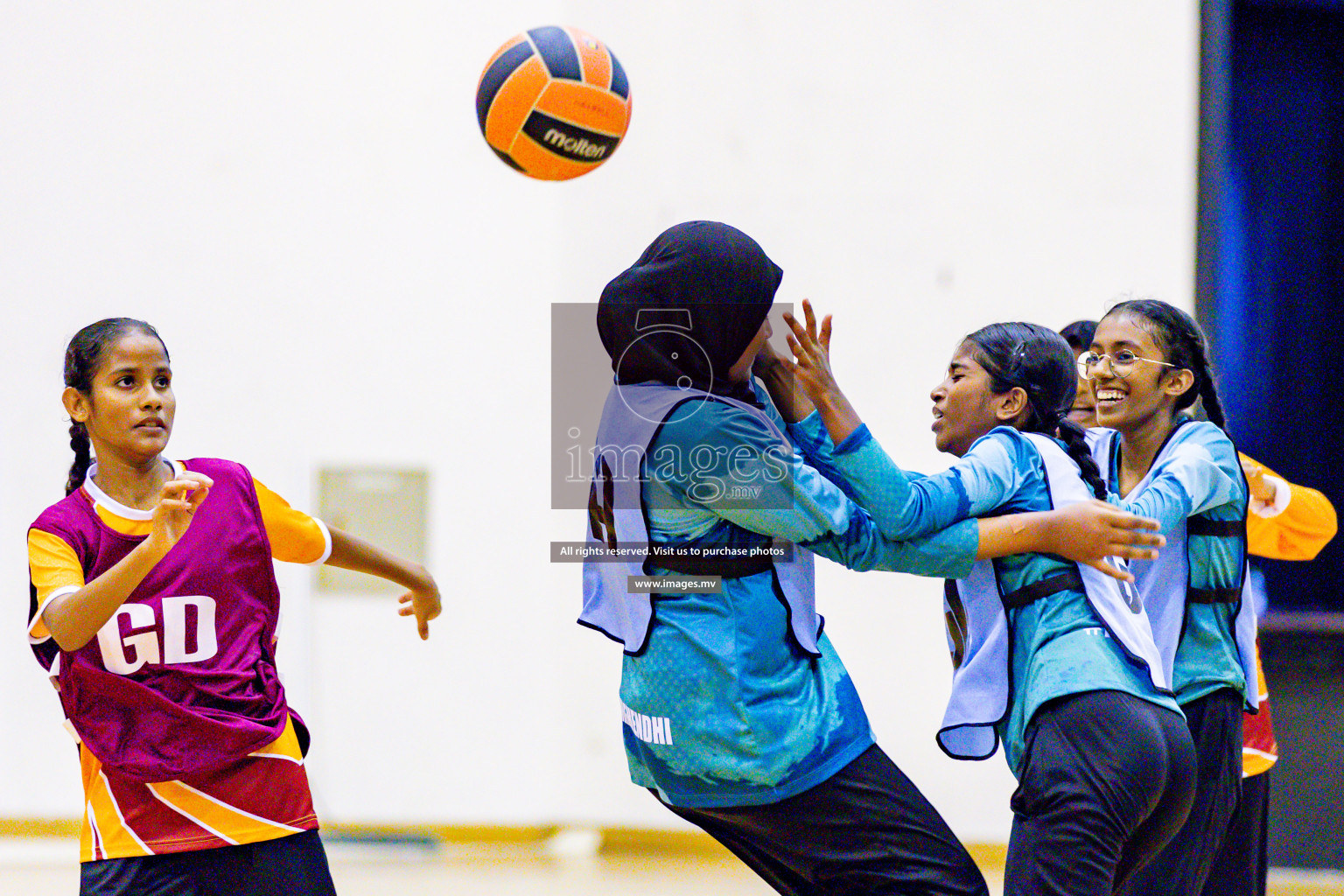 Day 9 of 24th Interschool Netball Tournament 2023 was held in Social Center, Male', Maldives on 4th November 2023. Photos: Hassan Simah / images.mv