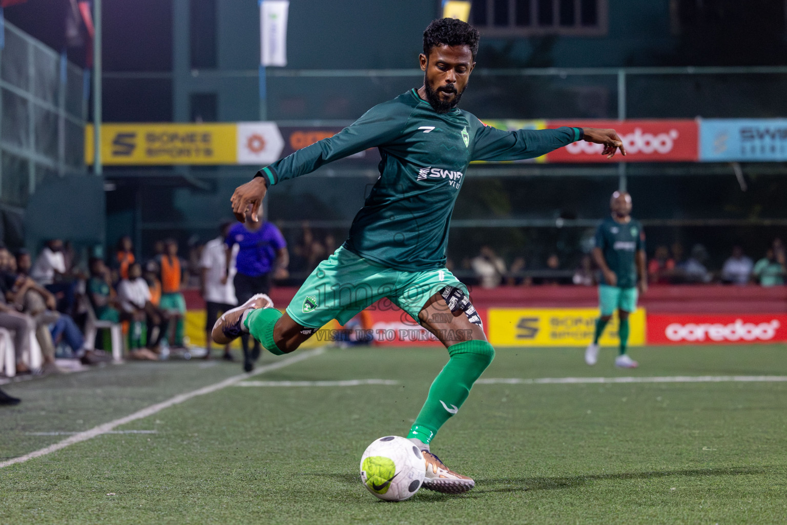 M. Naalaafushi vs M. Maduvvari in Day 28 of Golden Futsal Challenge 2024 was held on Sunday , 11th February 2024 in Hulhumale', Maldives Photos: Mohamed Mahfooz Moosa / images.mv