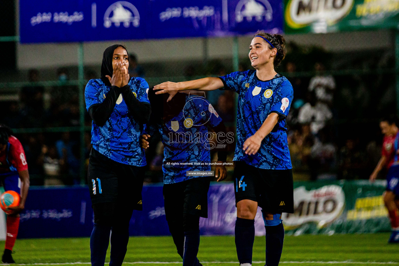 MPL vs Police Club in the Semi Finals of 18/30 Women's Futsal Fiesta 2021 held in Hulhumale, Maldives on 14th December 2021. Photos: Shuu Abdul Sattar / images.mv