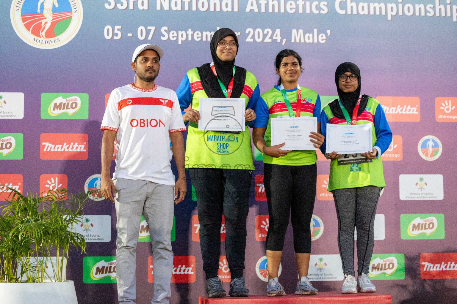 Day 2 of 33rd National Athletics Championship was held in Ekuveni Track at Male', Maldives on Friday, 6th September 2024.
Photos: Ismail Thoriq  / images.mv