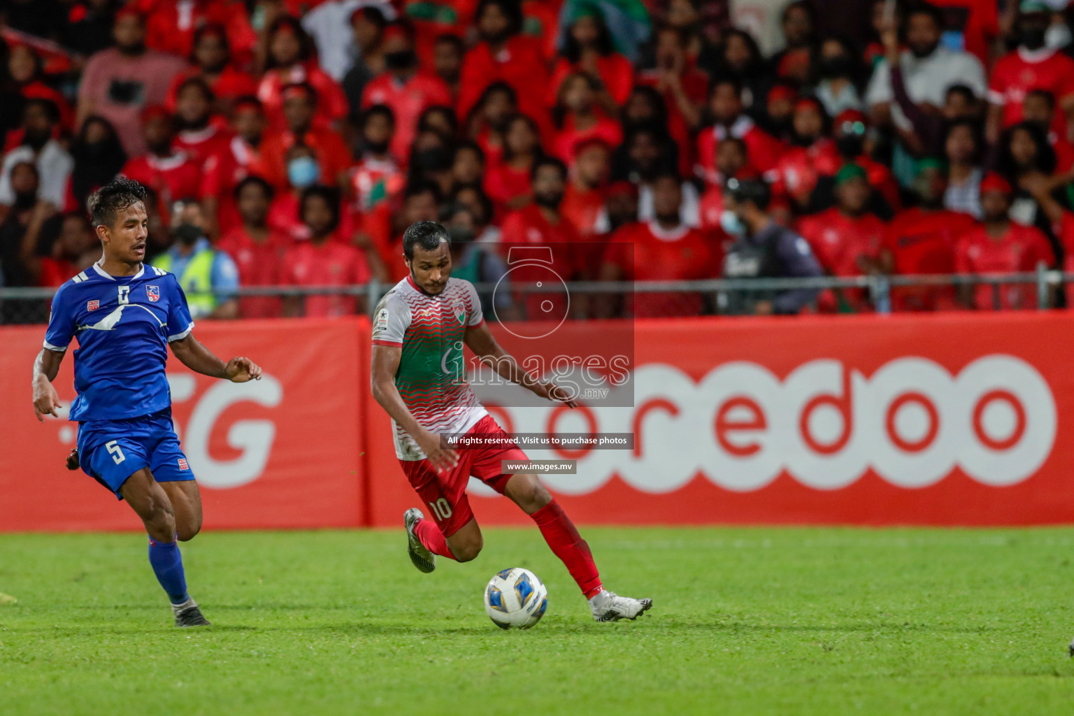 Maldives vs Nepal in SAFF Championship 2021 held on 1st October 2021 in Galolhu National Stadium, Male', Maldives