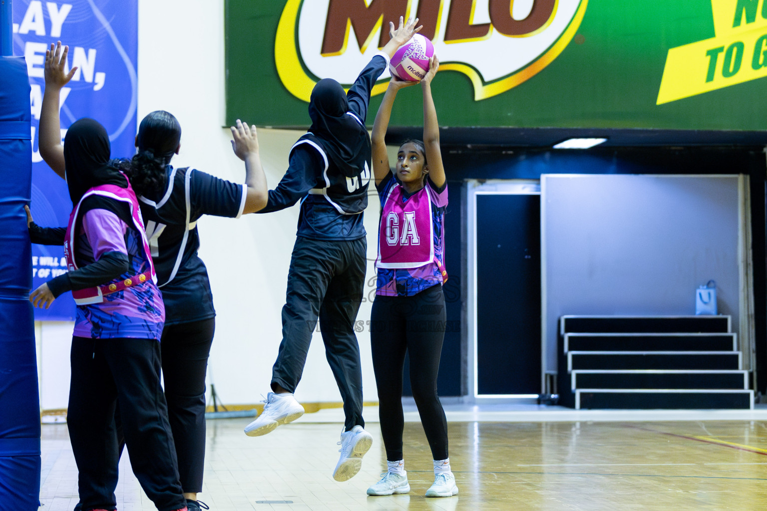 N Sports Academy  B vs AIS Netball Academy in Day 1 of 3rd Junior Championship - Netball association of Maldives, held at Social Center on 19th January 2025 . Photos by Shuu Abdul Sattar