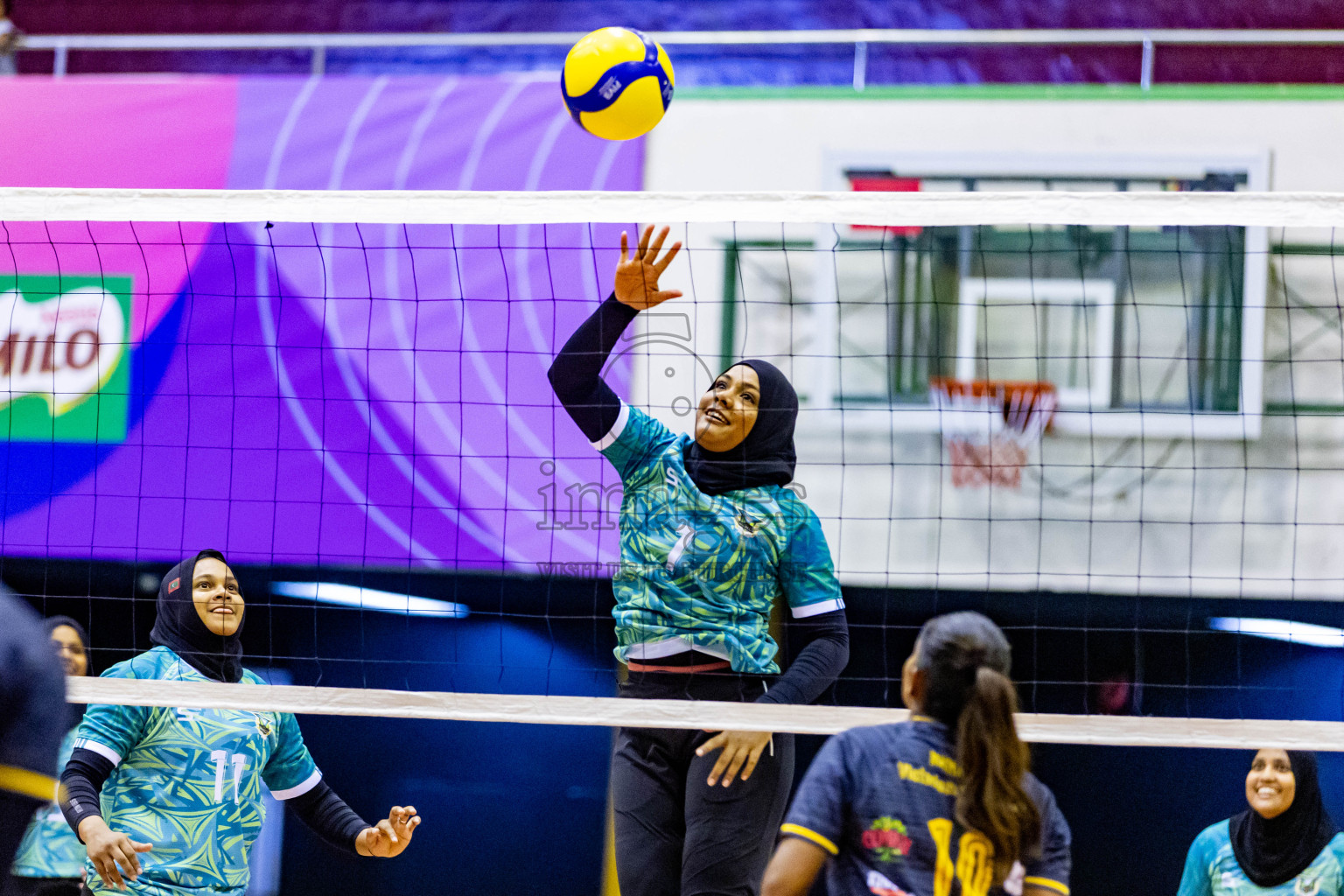 Day 2 of Women's Division of Milo VAM Cup 2024 held in Male', Maldives on Wednesday, 9th July 2024 at Social Center Indoor Hall Photos By: Nausham Waheed / images.mv