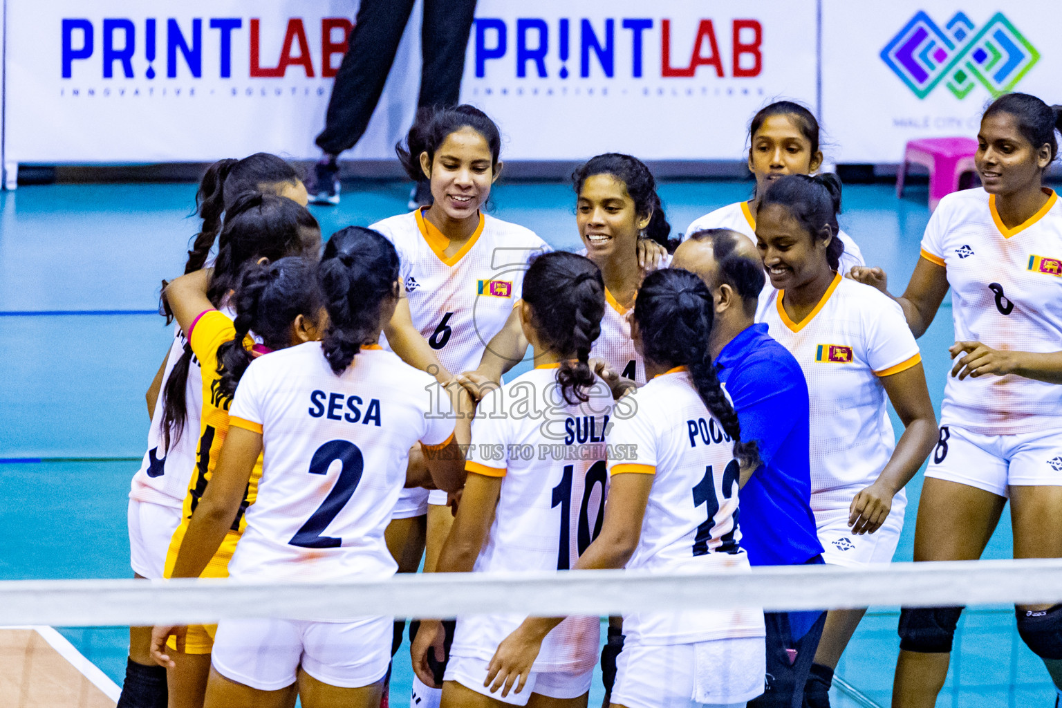 Nepal vs Sri Lanka in Day 1 of CAVA U20 Woman's Volleyball Championship 2024 was held in Social Center, Male', Maldives on 18th July 2024. Photos: Nausham Waheed / images.mv