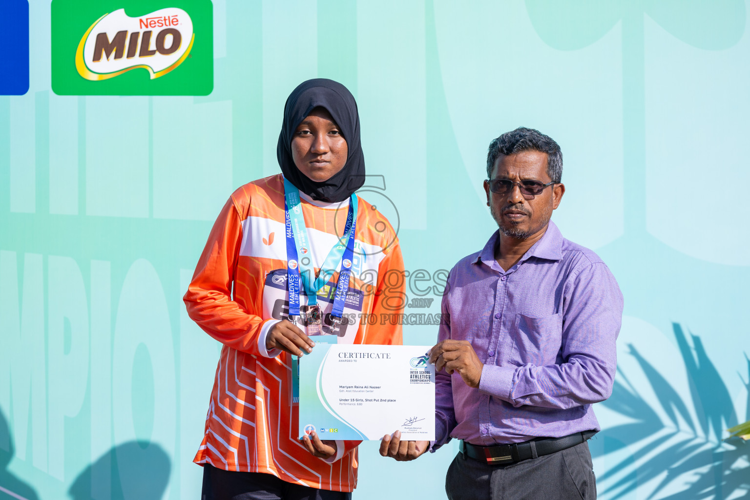 Day 4 of MWSC Interschool Athletics Championships 2024 held in Hulhumale Running Track, Hulhumale, Maldives on Tuesday, 12th November 2024. Photos by: Ismail Thoriq / Images.mv