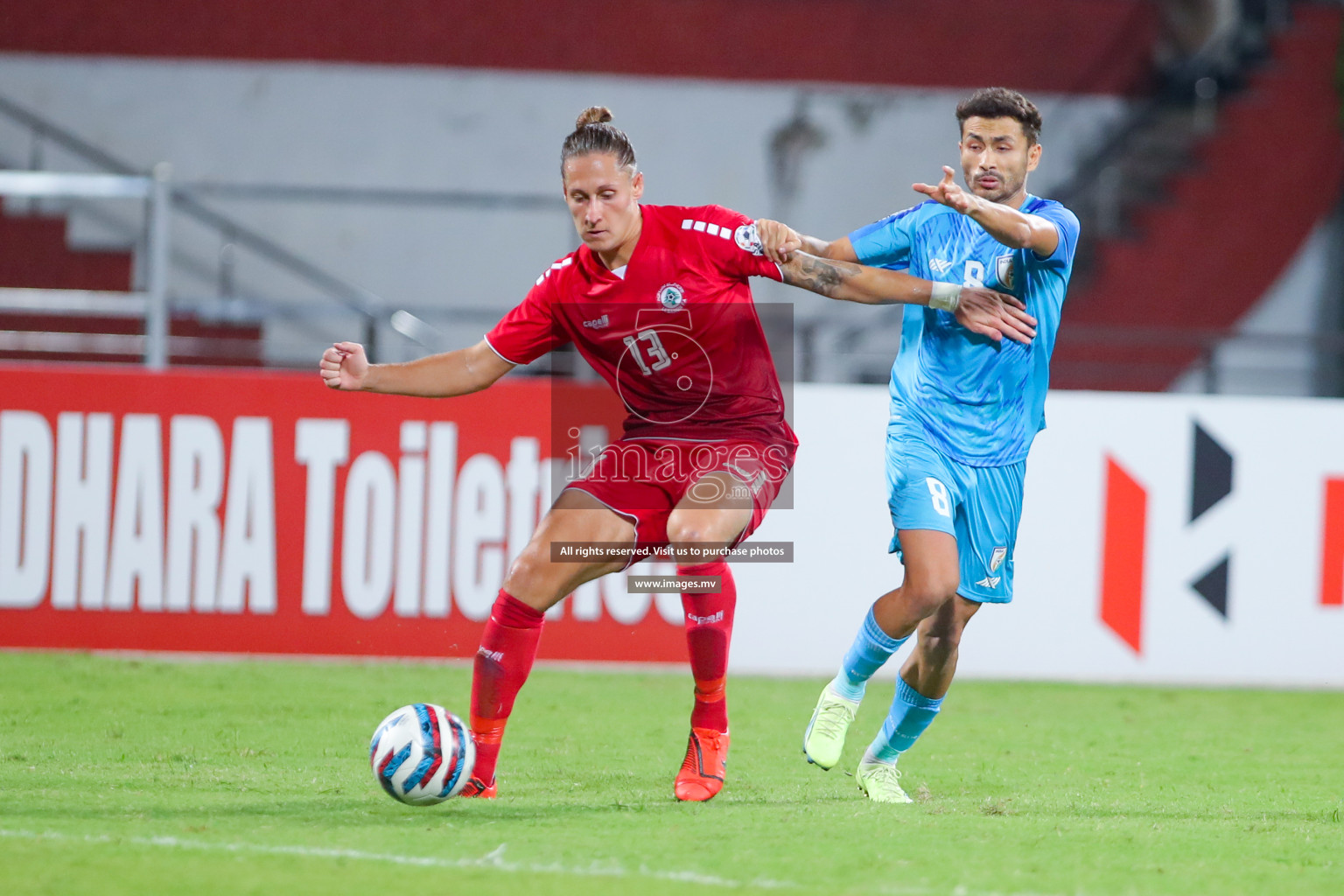 Lebanon vs India in the Semi-final of SAFF Championship 2023 held in Sree Kanteerava Stadium, Bengaluru, India, on Saturday, 1st July 2023. Photos: Nausham Waheed, Hassan Simah / images.mv