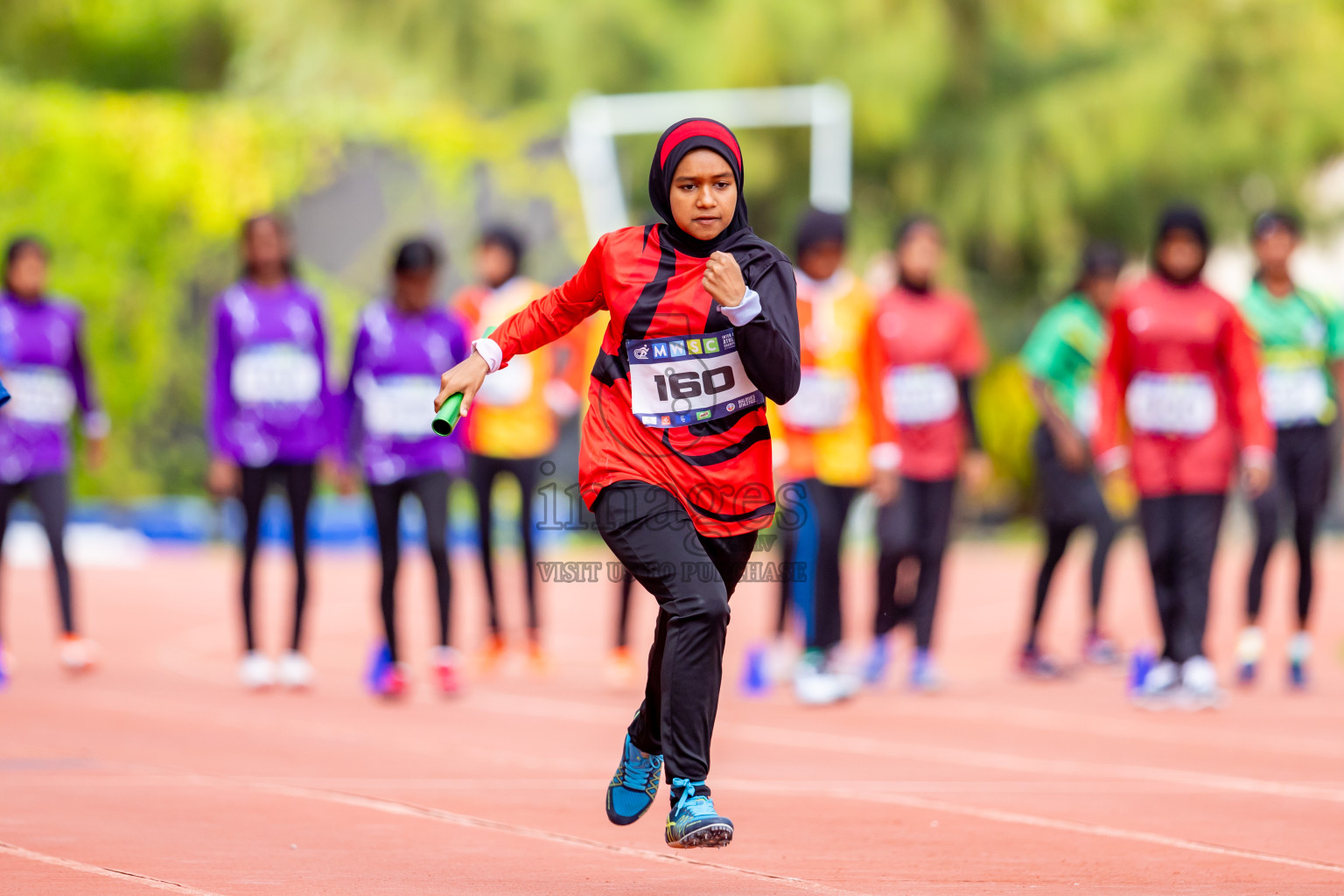 Day 6 of MWSC Interschool Athletics Championships 2024 held in Hulhumale Running Track, Hulhumale, Maldives on Thursday, 14th November 2024. Photos by: Nausham Waheed / Images.mv