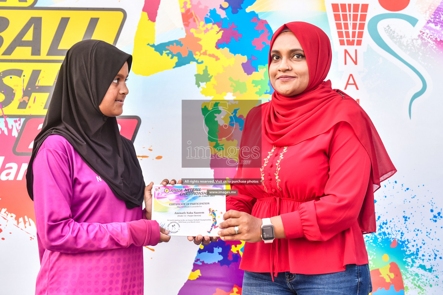 Final of Junior Netball Championship 2022 held in Male', Maldives on 19th March 2022. Photos by Nausham Waheed