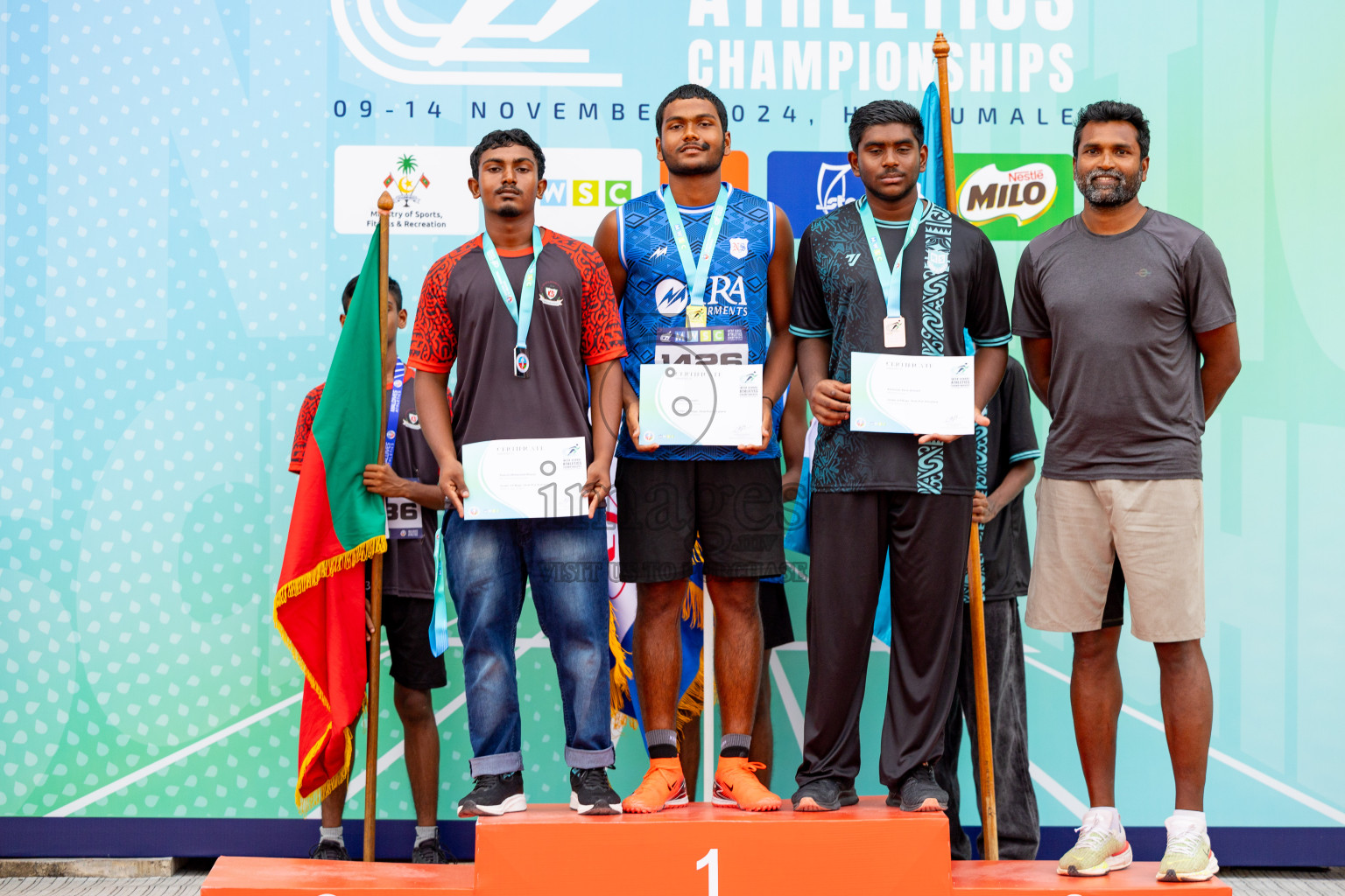 Day 2 of MWSC Interschool Athletics Championships 2024 held in Hulhumale Running Track, Hulhumale, Maldives on Sunday, 10th November 2024. 
Photos by: Hassan Simah / Images.mv