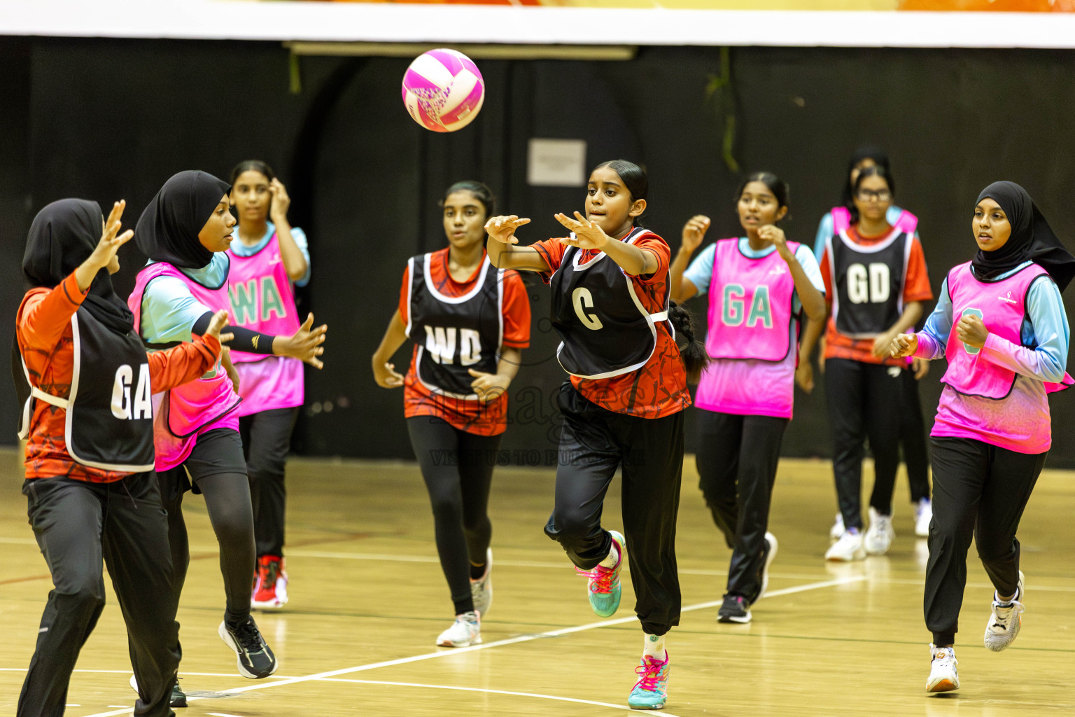 Young Netters A vs AIS Netball Academy in Day 5 of 3rd Netball Junior Championship, held at Social Center on Thursday 23rd January 2025 . Photos: Shuu Abdul Sattar / images.mv