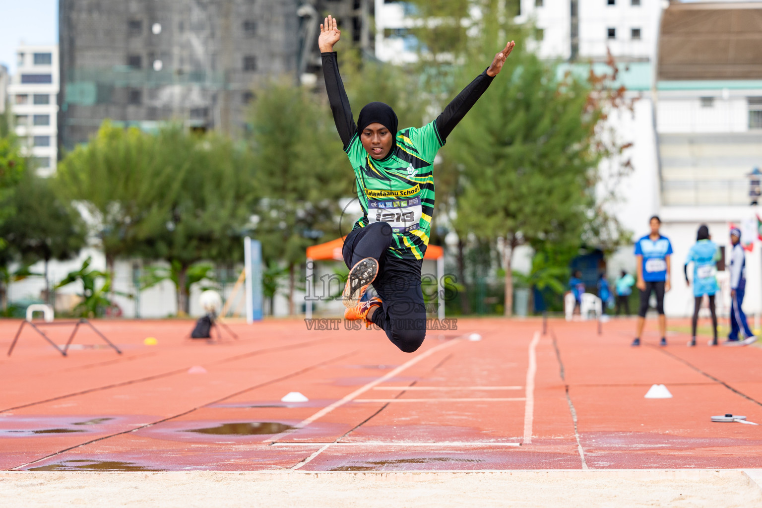 Day 2 of MWSC Interschool Athletics Championships 2024 held in Hulhumale Running Track, Hulhumale, Maldives on Sunday, 10th November 2024. 
Photos by:  Hassan Simah / Images.mv