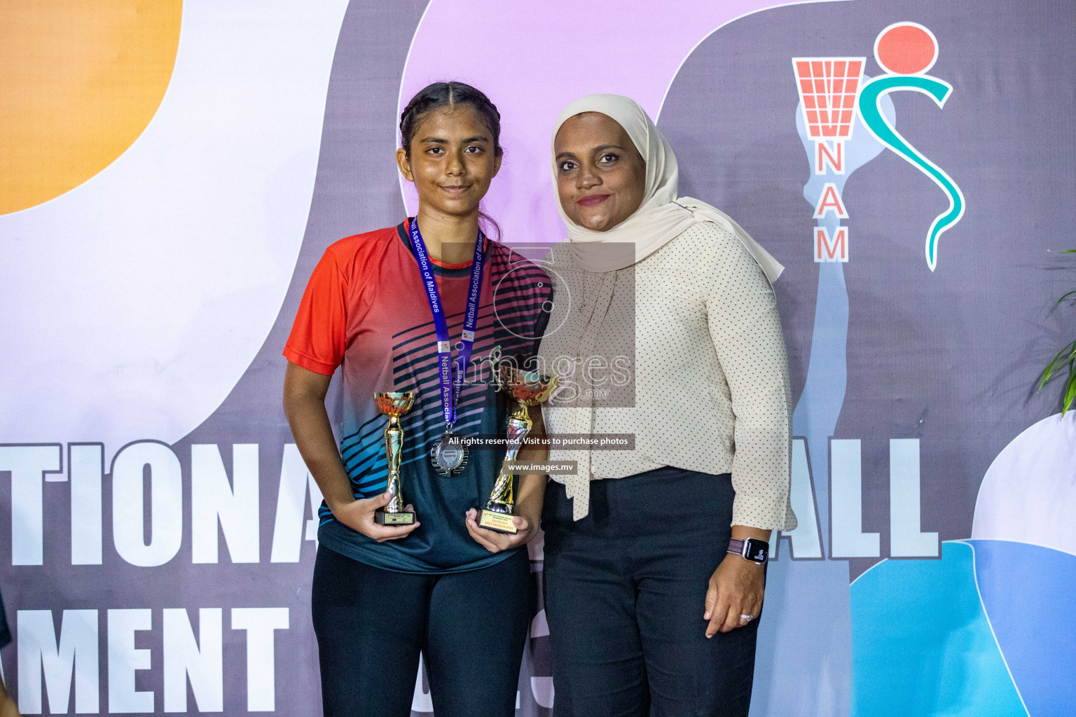 Day 6 of 20th Milo National Netball Tournament 2023, held in Synthetic Netball Court, Male', Maldives on 4th June 2023 Photos: Nausham Waheed/ Images.mv