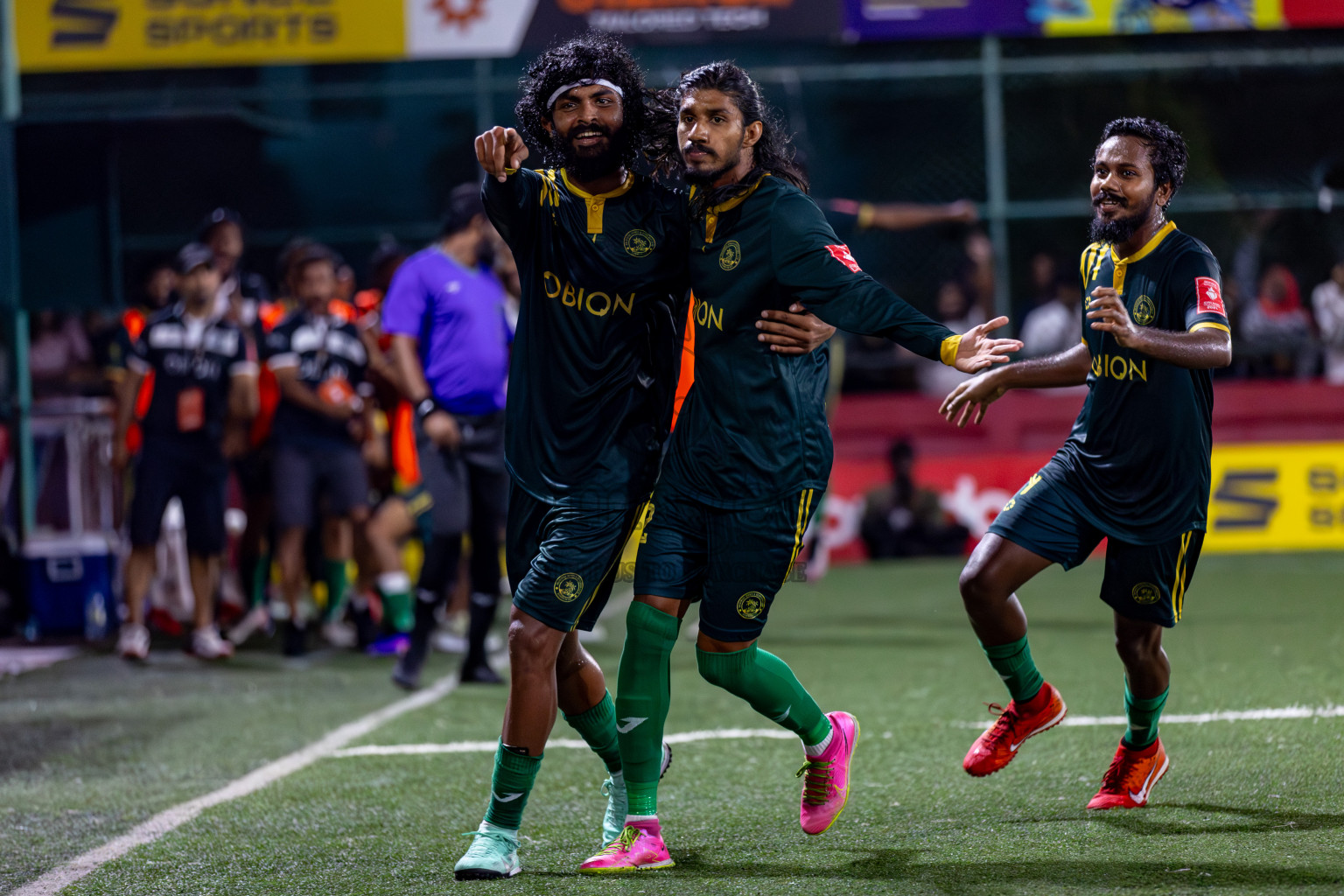 S. Hithadhoo VS Dhandimagu on Day 33 of Golden Futsal Challenge 2024, held on Sunday, 18th February 2024, in Hulhumale', Maldives Photos: Hassan Simah / images.mv