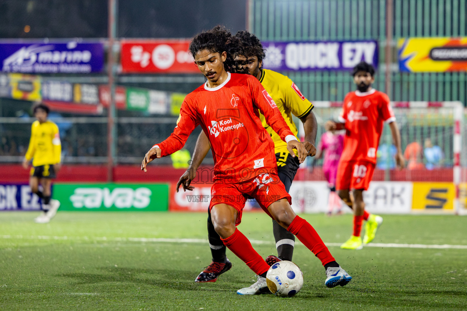 F Dhanraboodhoo vs F Magoodhoo in Faafu Atoll Finals in Day 25 of Golden Futsal Challenge 2025 was held on Wednesday , 28th January 2025, in Hulhumale', Maldives. Photos: Nausham Waheed / images.mv