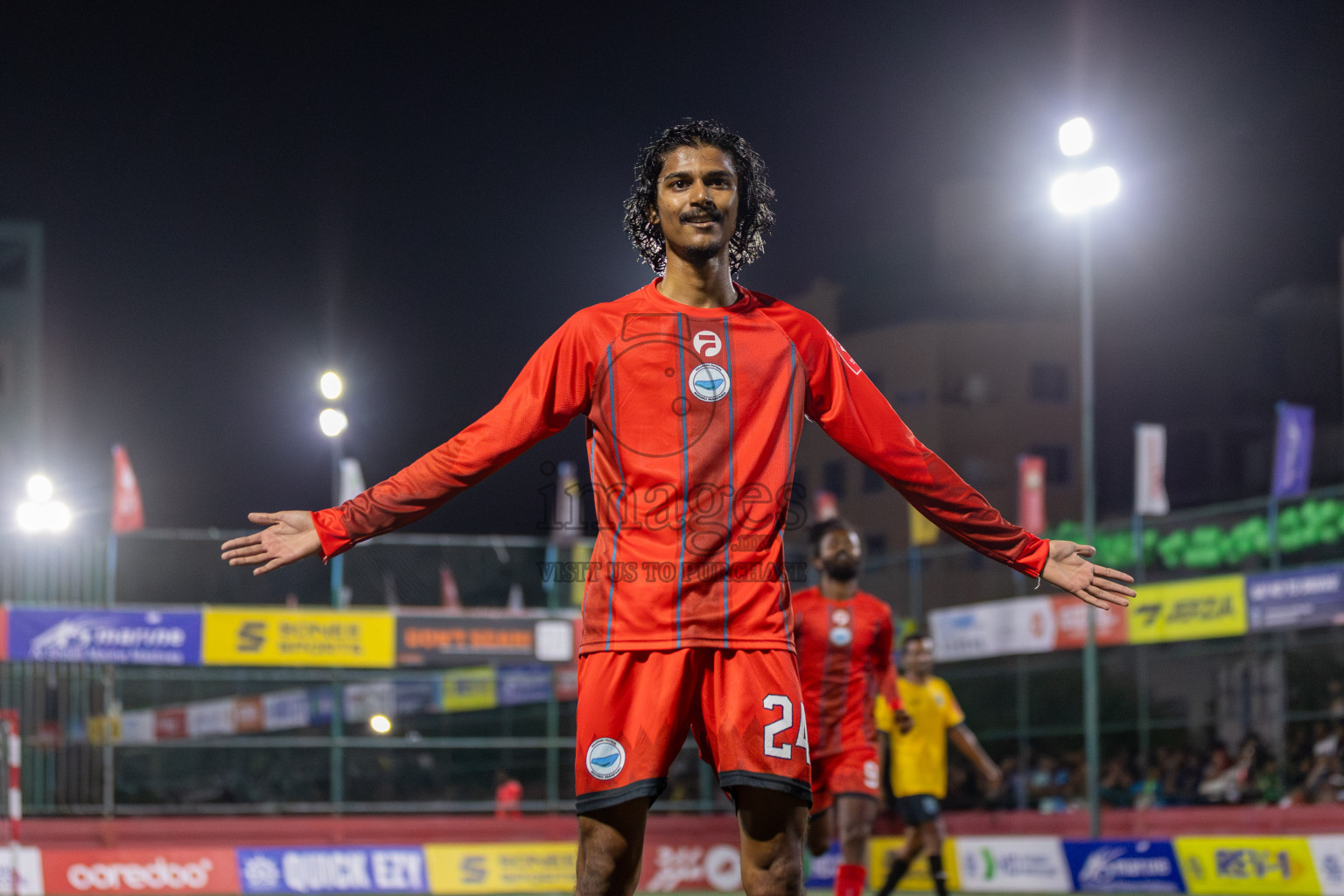 N Velidhoo vs N Maafaru in Day 18 of Golden Futsal Challenge 2024 was held on Thursday, 1st February 2024, in Hulhumale', Maldives Photos: Mohamed Mahfooz Moosa, / images.mv