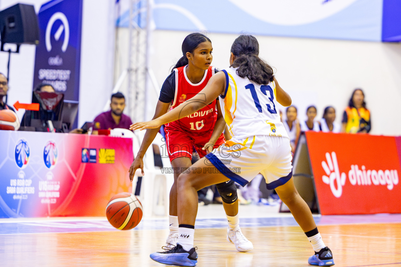 Maldives vs SriLanka in Day 2 of Under 16 Woman's Asian Cup SABA Qualifiers 2025 was held in Social Center, Male', Maldives on Friday, 13th June 2025. Photos: Nausham Waheed / images.mv