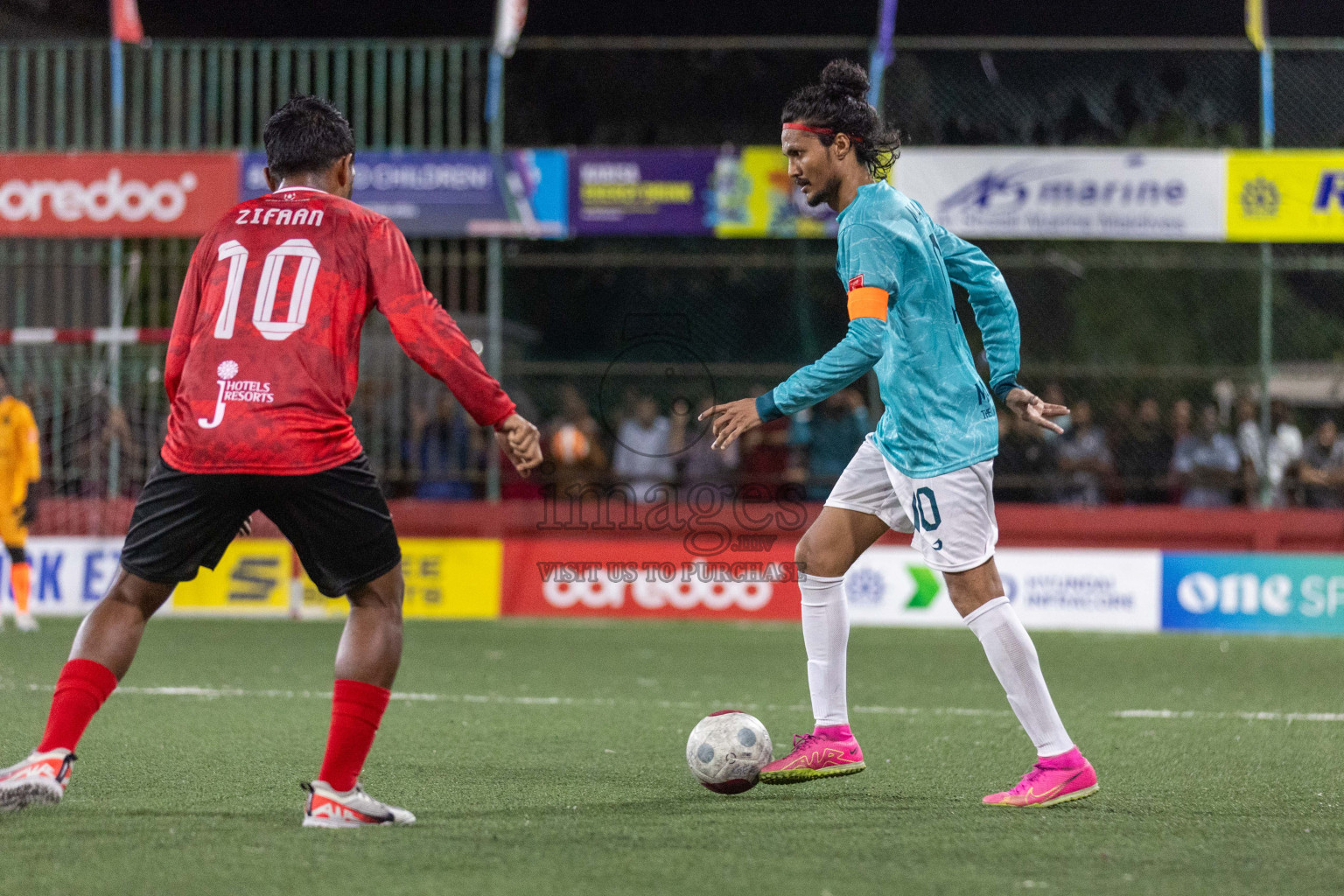 ADh Maamigili vs ADh Mahibadhoo in Day 21 of Golden Futsal Challenge 2024 was held on Sunday , 4th February 2024 in Hulhumale', Maldives Photos: Nausham Waheed / images.mv